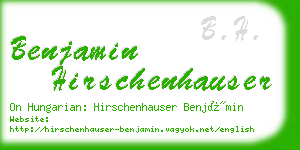 benjamin hirschenhauser business card